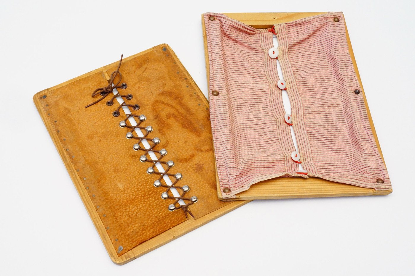 Vintage lacing and buttoning frames