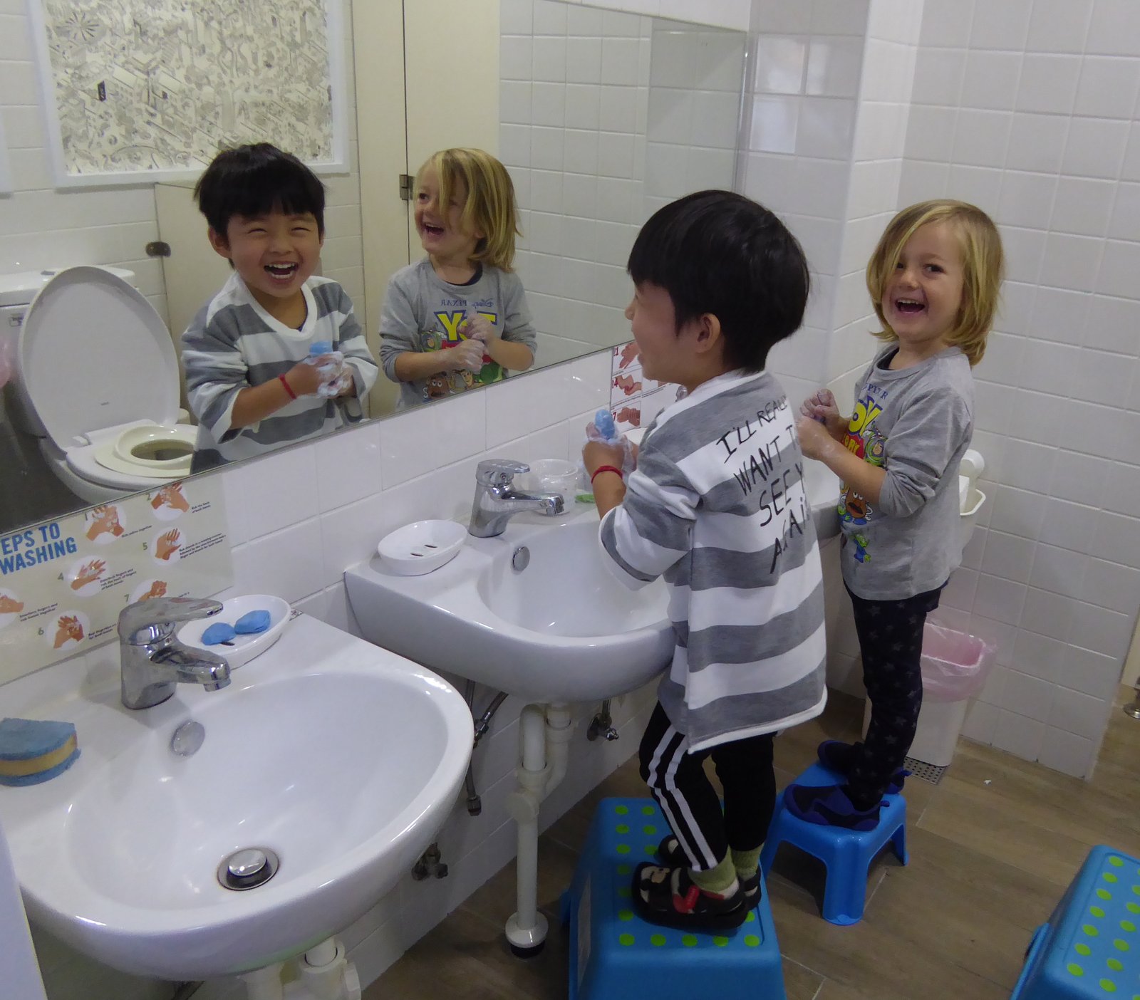 Children at a snack table