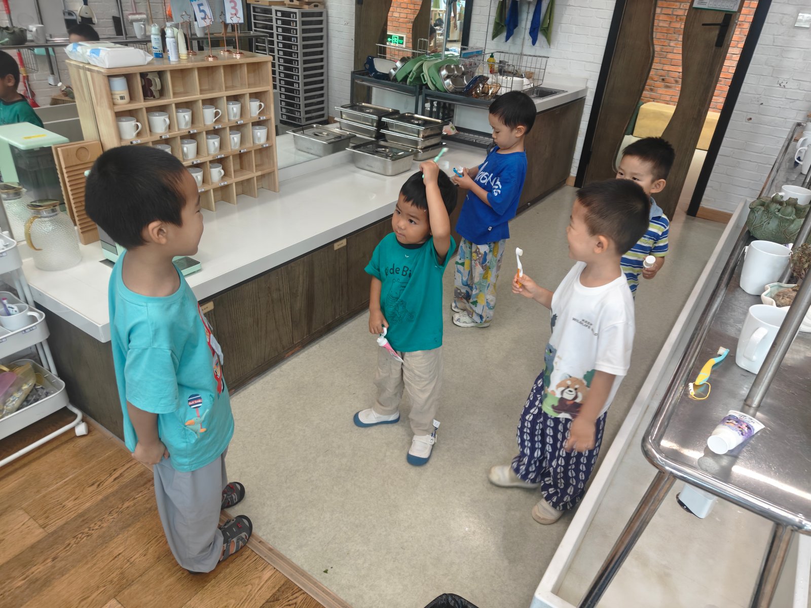 Children preparing snack