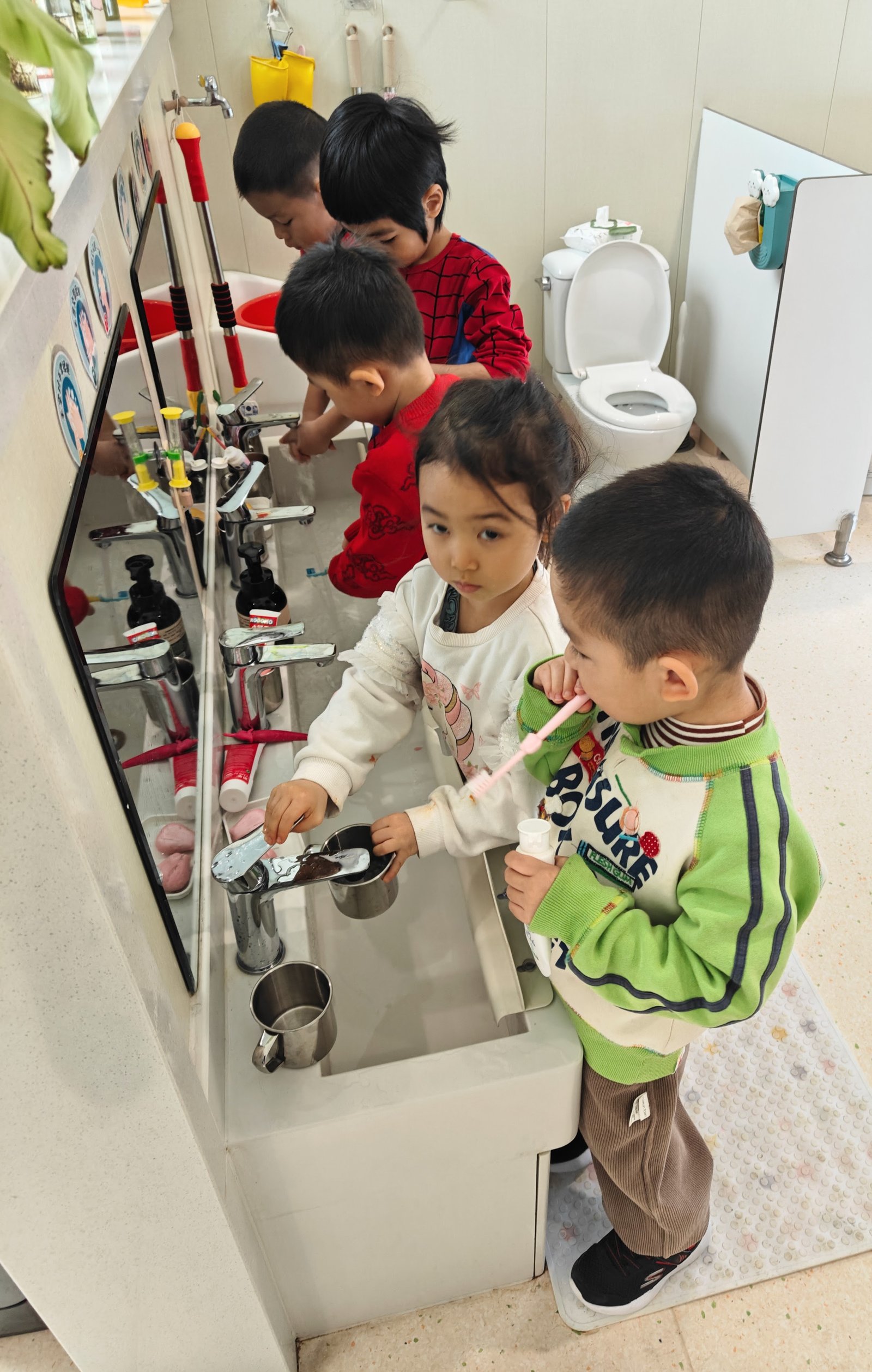 Children preparing snack