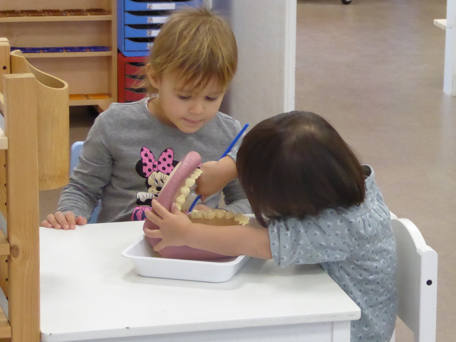 Child cutting fruit