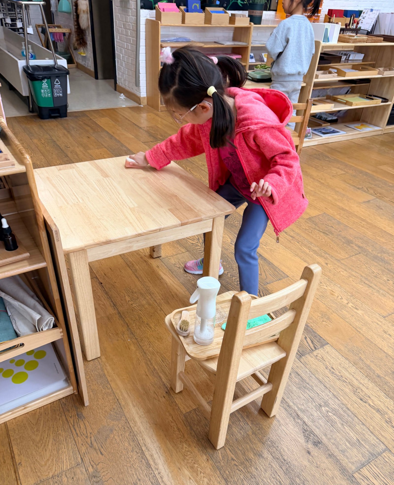 Children putting on outdoor clothes