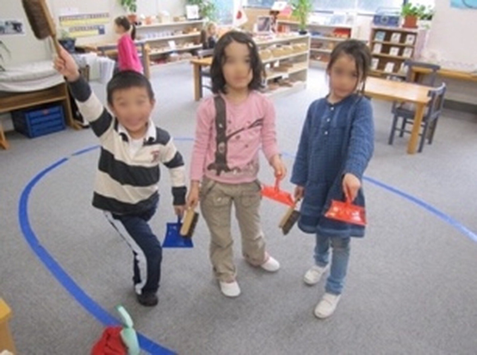 Children sweeping